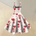 thumbnail image 6 of Women Valentines Day A Line Dress with Adjustable Spaghetti Straps Vintage Inspired Fit and Flare Watermelon Red L, 6 of 6