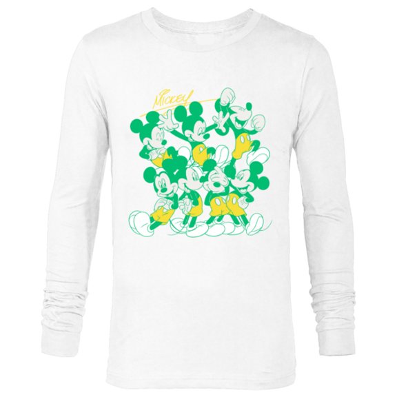 Disney Mickey Mouse Retro Classic Poses - Long Sleeve T-Shirt for Men - Customized-White