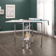 thumbnail image 2 of Sew Ready Mobile, Folding, Height Adjustable, Quilting, Fabric Cutting Table with Guides and Grid Top and Storage Silver/White, 2 of 15