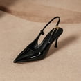 thumbnail image 4 of Ynynloco Women's Slingback High Heels Pointed Toe Stilettos Metal Buckle, Dress Party, Wedding, Pump Shoes, 4 of 7