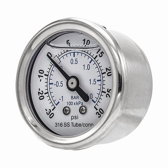 Pic Gauges Compound Gauge,Nominal 1-1/2" Dial PRO-302L-158CC-01