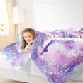 thumbnail image 3 of Castle Fairy Dreamy Ballet Girl King Bedding 7pcs,Watercolor Floral Pattern King Bed in a Bag,Pink Purple,Grey Reversible, 3 of 7