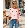 thumbnail image 6 of Cogild Sweaters for Women Heart Pattern Knit Crew Neck Long Sleeve Pullover Sweater, 6 of 10
