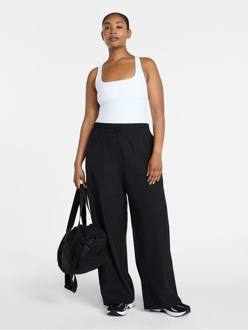 Avia Women's and Women's Plus FeatherStretch Woven Wide Leg Pants