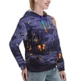 thumbnail image 2 of KLL Mystery House Halloween Night for Womens Pullover Hoodie with Pocket Hooded Long Sleeve Shirts Sweatshirt for Women-Small, 2 of 7