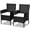 Black 675, variant on 2 PCS Stackable Patio Dining Chairs Set with Cushions, PE Rattan Wicker Dark Coffee for Garden Backyard, Outdoor Seating