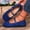 Blue, variant on HWRETIE Women's Square Toe Wedge Sandals Flat Heel Fashion Shoes, Casual Spring Summer Slip-On Comfortable Platform Sandals, All-Match Open Toe Lightweight Shoes for Women Daily Wear Red