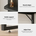 thumbnail image 2 of TOMNK Black Vanity Desk with Mirror, LED Lights, Storage Shelves, Drawers & Chair, 2 of 9