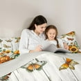 thumbnail image 4 of Manfei Autumn Pumpkin Bedding Sets Twin with Comforter, Vibrant Sunflower Duvet Insert, Rustic Farmhouse Reversible Comforter Sets Twin Size, Breathable Bedroom Decorative, 2pcs, 4 of 8