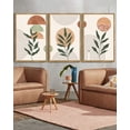 thumbnail image 3 of SHENIFY large 24x36in3pcs Natural Framed Boho Wall Art Sage Plant Botanical Bohemain Wall Printing Abstract Canvas Prints with Leaf & Sun Lines, 3 of 6