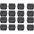 thumbnail image 1 of Tapón de plástico de 40x40mm, tapa de extremo de tubo cuadrado negro, tapones de plástico para pies de muebles de trampolín, 16 Uds., 1 of 5