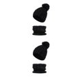 thumbnail image 1 of QualitChoice Winter Caps Decorative Hat Scarf Set Adorable Autumn Crochet Neckerchief Sports Two-piece Stylish Collar Black 2Set, 1 of 6