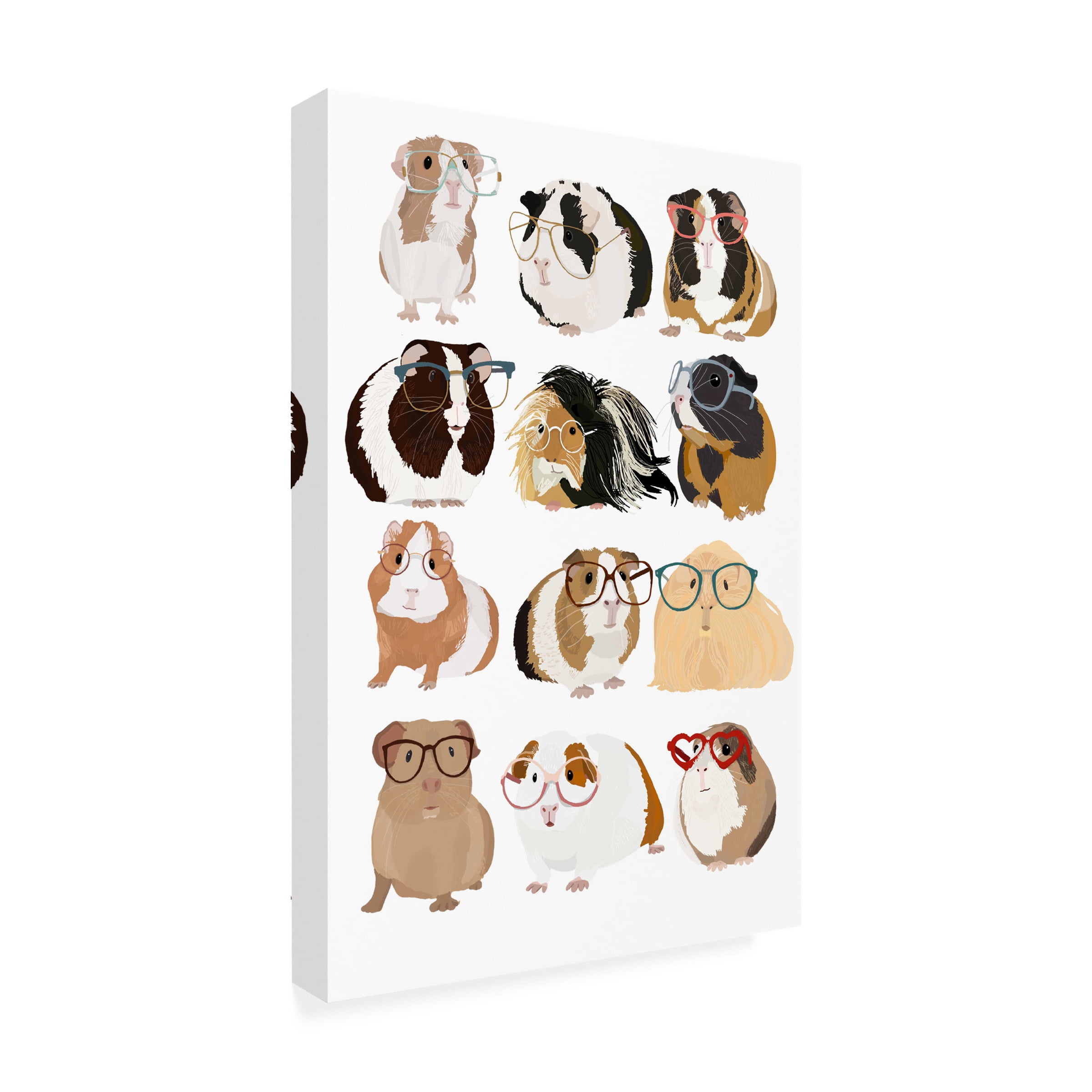 Hanna Melin 'Guinea Pig in Glasses' Canvas Art