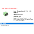 thumbnail image 2 of Relay - Compatible with 1996 - 2002 BMW Z3 1997 1998 1999 2000 2001, 2 of 2