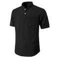 thumbnail image 3 of Fexilor Men's Short Sleeve Button Henley Shirts, Stand Collar Casual and Dress Tops with Pocket, 3 of 8