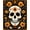 Orange Black Ivory, Pattern 3, variant on ODIKA 2'x3' Washable Doormat Non-Slip, Low Pile Ghost Gothic Horror Skull Movie Goth Vintage Halloween for Entryway, Kitchen, Laundry Room