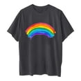 thumbnail image 5 of Midsumdr Pride Shirt Women Funny Rainbow Print T Shirt Rainbow Graphic Tees LGBT Equality Shirts Summer Casual Short Sleeve Tops, 5 of 7