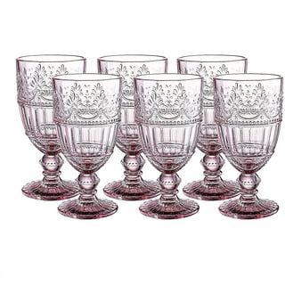 TINKER 11.5 oz Romantic Water Glasses,Elegant Gold Rimmed Glass Cups，  Premium Drinking Glasses Tumblers, Vintage Glassware for Juice, Beverages,  Beer, Cocktail 