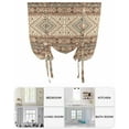 thumbnail image 6 of Brown Geometric Tie Up Curtains for Window, Thermal Insulated Balloon Shade Adjustable Rod Pocket Curtains Valance Panels for Kitchen Bathroom Cafe 42 x 54 Modern Ethnic Southwest Vintage, 6 of 6