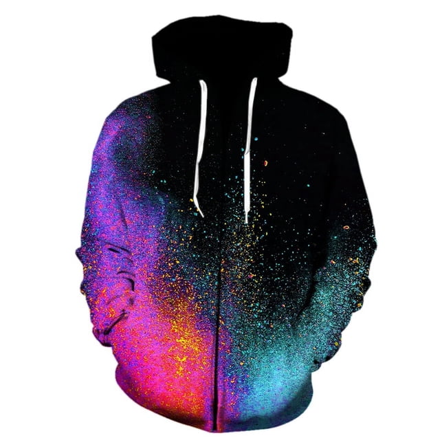 Sudadera con capucha con estampado de teñido anudado para hombre y mujer, suéter con cremallera, estilo hip hop, informal, 3D