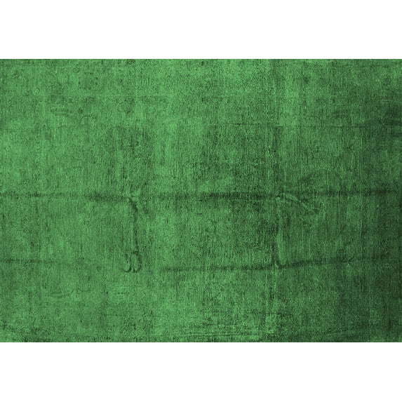 Ahgly Company Indoor Rectangle Oriental Emerald Green Industrial Area Rugs, 6' x 9'