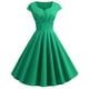 thumbnail image 1 of ICHUANYI Clearance Fashion Sexy Women V-Neck Summer Solid Casual Short Sleeve Mini Dress(Green, XXL) ICHUANYI WER2023080701915, 1 of 5
