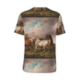 thumbnail image 3 of Balery Three Horses Oil Painting Baseball Jersey for Men Casual Button Down Shirts Short Sleeve Active Team Sports Uniform-X-Large, 3 of 9