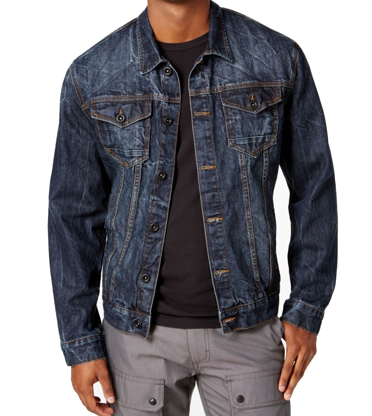 mens medium wash denim jacket