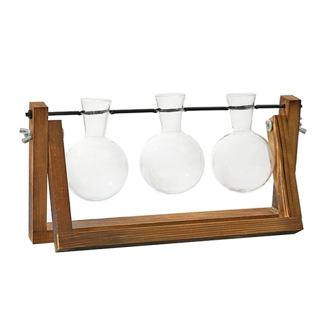 veasfak Propagation Station Glass Hydroponic Planter Bulb Terrarium Vase with Retro Style3