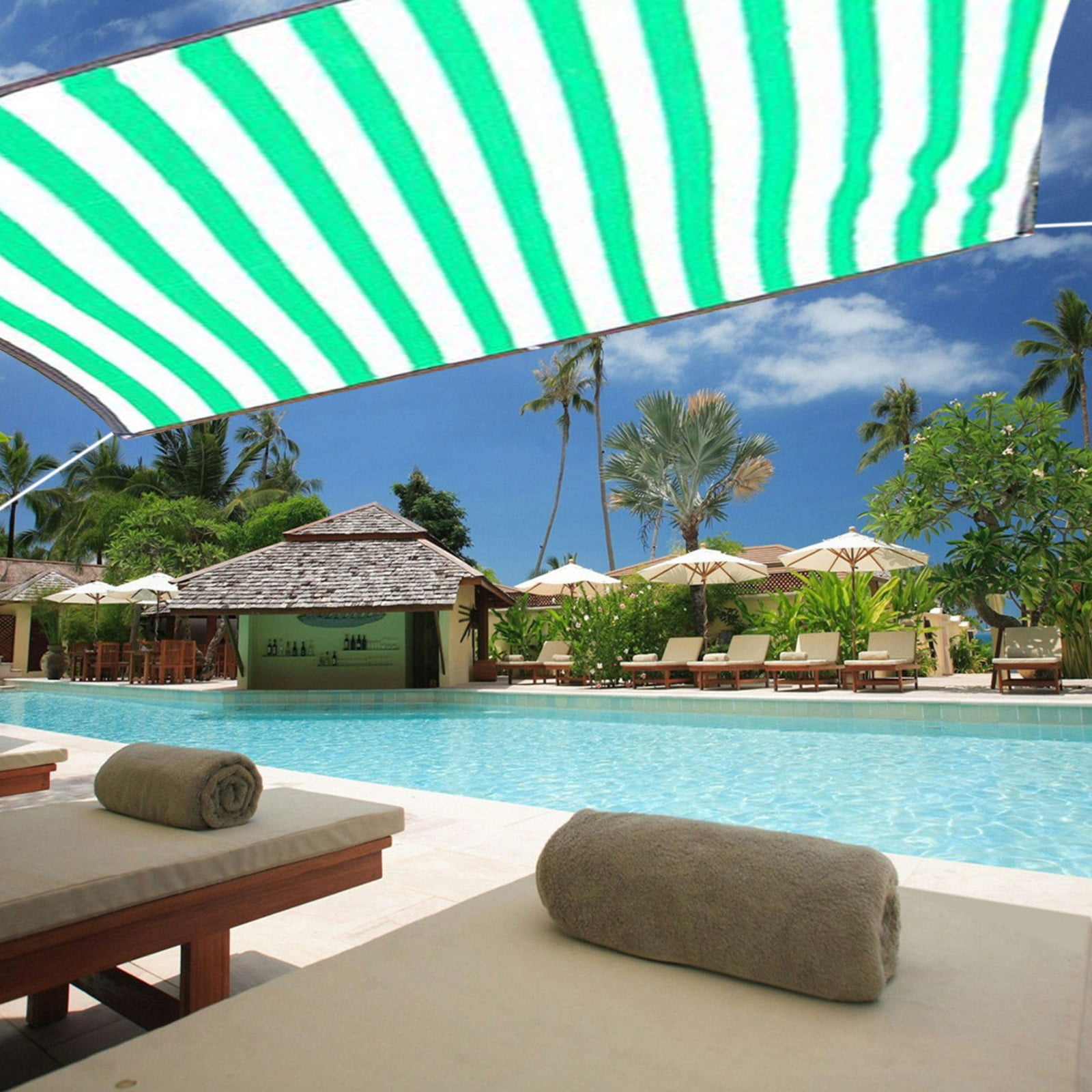 Byujiro Striped Sun Shade Net 6.5x16.4ft Sun Shade Cloth with Grommets, Breathable Heat Reduction Shade Fabric for Patio, Garden, Backyard, Pool, Pergola & Outdoor Canopy