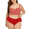 thumbnail image 5 of YWDJ Clearance Womens Swimsuits 2 Piece Bikini Plus Size Large Bust Retro Polka Dot Tummy Control Swimsuits for Women Plus Size Bathing Suit for Women Bathing Suit for Women Tummy Control 40-Red L, 5 of 7