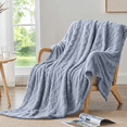 thumbnail image 5 of Sortora Blue Throw Blanket, Throw Size Plush Fluffy Couch Blankets, Soft Lightweight Cozy Bed Blankets for All Seasons - 280GSM Double-Sided 3D Knit, Machine Washable, 50"x60", 5 of 7