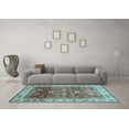thumbnail image 3 of Ahgly Company Indoor Rectangle Abstract Light Blue Modern Area Rugs, 2' x 5', 3 of 4