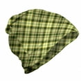thumbnail image 1 of Green and Brown Unisex Beanie, Diagonal Tartan, Hiking Outdoors, Fern Green Brown, by Ambesonne, 1 of 1