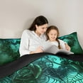 thumbnail image 4 of Manfei Halloween Spider Webs 7-Piece Twin Bedding Sets,Retro Flower Floral Bedding Comforter Set,Green Gothic Style Sheet Sets For Girl Kids,Ultra Soft Home Decor Reversible, 4 of 8