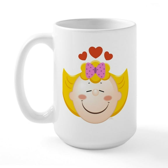 CafePress - Peanuts Sally Hearts Emoj - 15 oz Ceramic Large White Novelty Mug