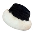 thumbnail image 1 of Sombrero de pescador de invierno, suave y a la moda, ideal para actividades al aire libre, como escalada. negro blanco, 1 of 9