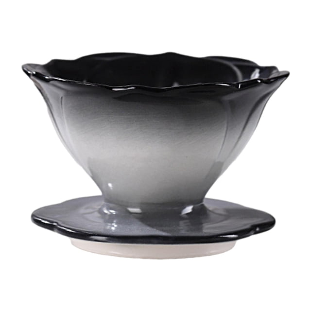 Cafetera de goteo manual de cerámica para café, gran regalo para el hogar, elegante, fácil de limpiar, decoración, accesorios de preparación lenta Negro