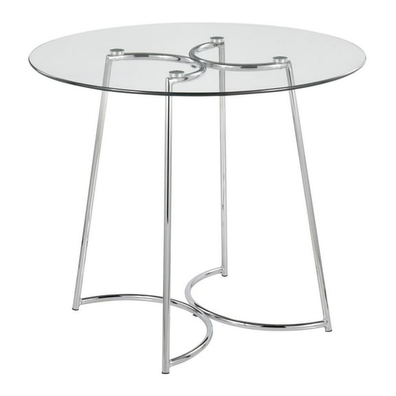 LumiSource Chrome, Clear Glass Cece Dinette Table