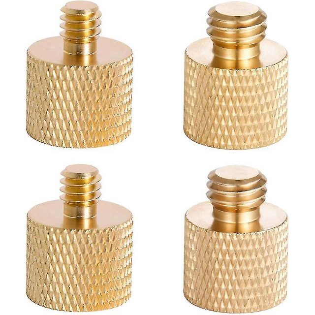 Tripod Thread Reducer Screw, Mic Stand Adapter Microphone Screw Adapter for Camera Monitor to Micrephone Stand(4pcs, Gold)