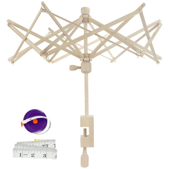 JubileeYarn Wooden Umbrella Yarn Swift - 22.5" Hand Spinner Ball Winder Holder - 1 Set