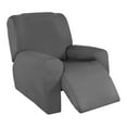 thumbnail image 1 of Sofá reclinable seccional elástico Sunnimix Funda de felpa suave y ajustada Gris 4 rebanadas, 1 of 8