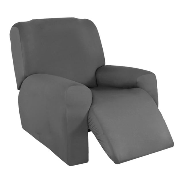 Sofá reclinable seccional elástico Sunnimix Funda de felpa suave y ajustada Gris 4 rebanadas