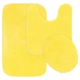 thumbnail image 2 of Gorgeous Home Linen 3pc Bathroom Soft Rug Set Large Rug , Contour Mat, and Toilet Lid Cover Rubber Backing Solid Color Yellow #6, 2 of 6