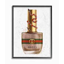 Stupell Industries Makeup Nail Polish Brown Gold Snake Fashion Design Framed Wall Art by Ziwei Li