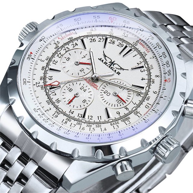 Reloj mecánico automático multifunción con esfera grande, estilo casual, de moda europea y americana para hombres