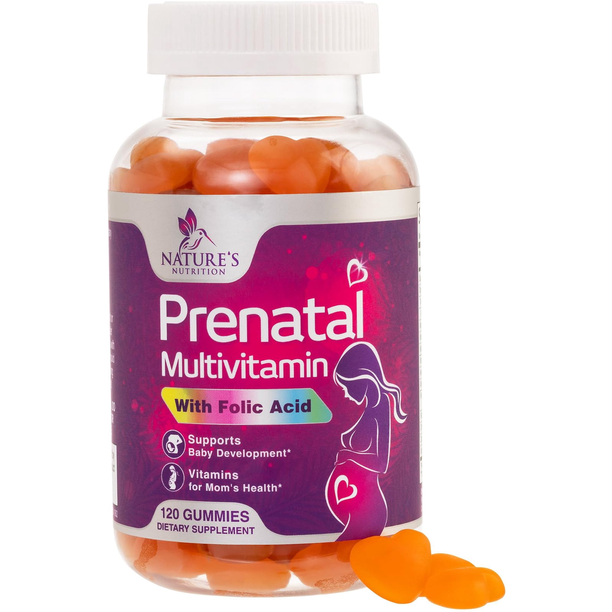 Prenatal Vitamins for Women - Pregnancy Vitamins Gummies with 1335mcg of Folic Acid, Vitamin A, C, D3, B12, B6 - Prenatal Multivitamin Gummy for Fetal Support, Pregnant & Nursing Women - 120 Gummies