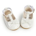 thumbnail image 2 of Esho Newborn Baby Girls Bowknot Princess Dress Shoes Mary Jane Flats Prewalker with Crown Headband, 2 of 6