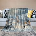 thumbnail image 2 of Pratyus Snowy Village Church Person Flannel Throw Blanket for Couch Sofa Bed, Christmas Home Decor All Seasons Lightweight Blanket 40x50in, 2 of 6