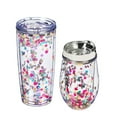 thumbnail image 2 of Evergreen Beautiful Glitter Acrylic Travel Cup with Lid Gift Set - 7 x 4 x 4 Inches, 2 of 7